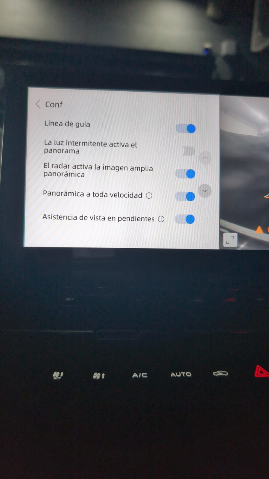 Cómo desactivar las cámaras automáticas y la asistencia en pendientes
